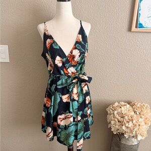 Floral Wrap Tropical Dress